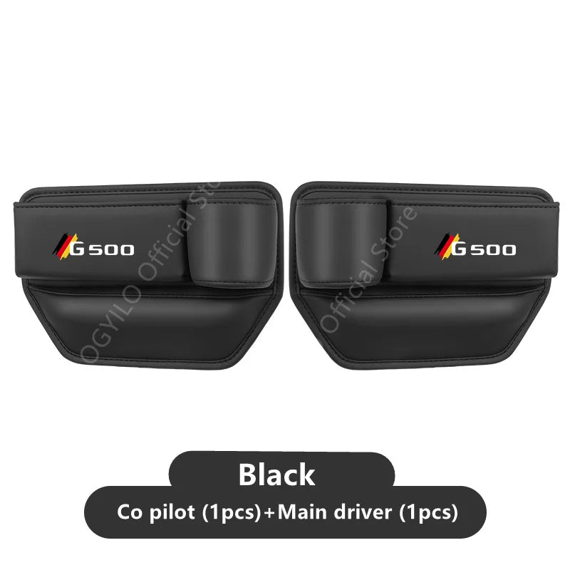 For Mercedes Benz G500 Car Seat Gap Filler Manager Leather Crevice Side Wallet Keys Card Phone Holder Storage Pocket