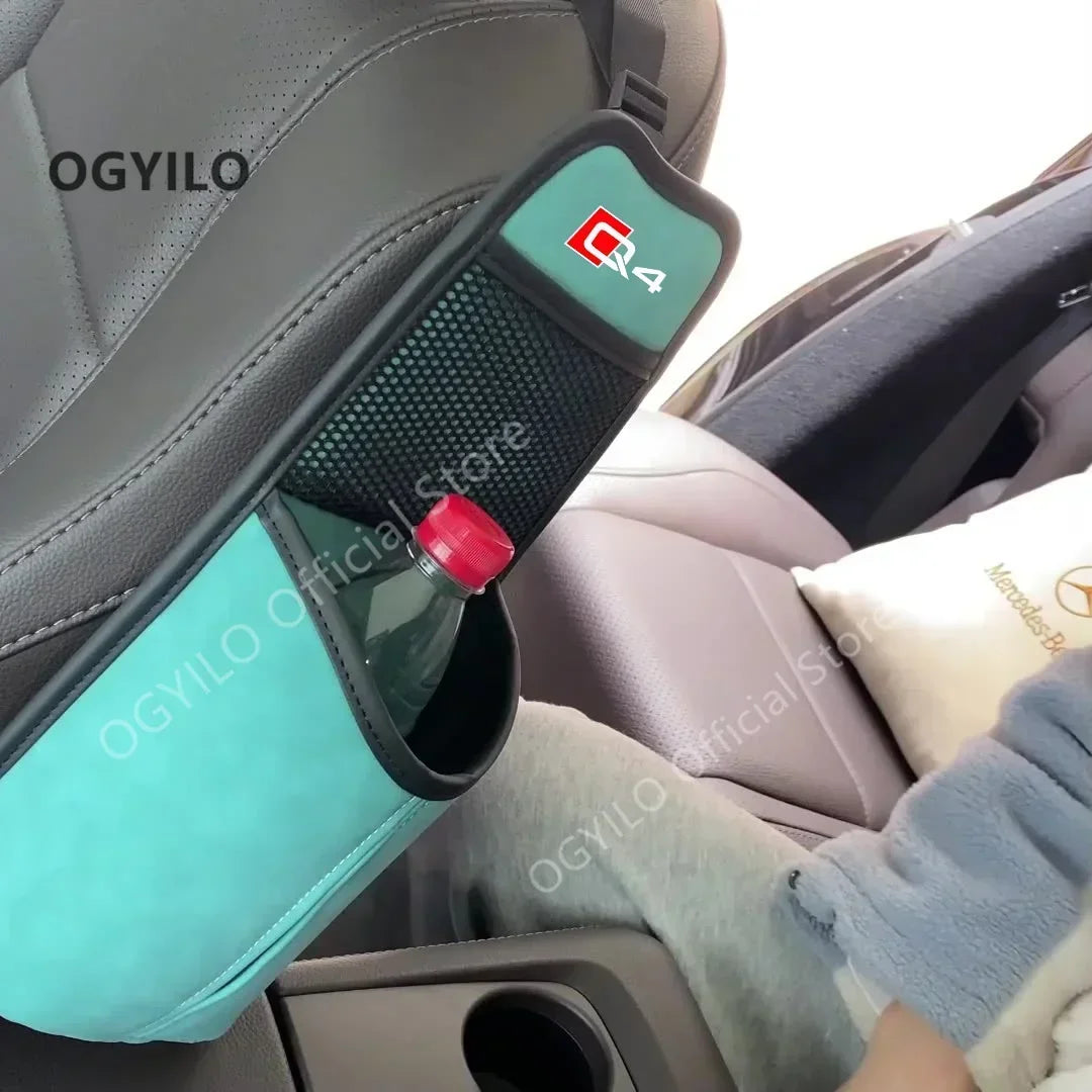 For Audi Q4 Car Seat Back Large Capacity Storage Box Mobile Phone Cup Storage Bag Car Seat Side Storage Pocket for Phone Bottle