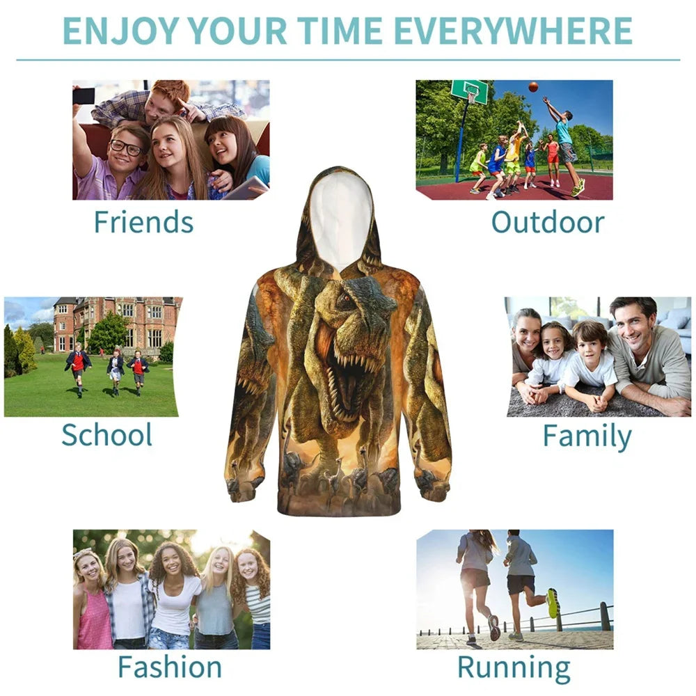 3D Printed Funny Pattern Hoodies Christmas Cool Dancing Santa Long Sleeve Loose Kids Casual Novelty Sweatshirts Autumn Winter