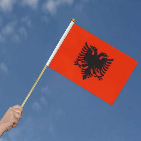 Albania 14x21CM Hand Flags National Flags For Indoor and Outdoor Decorations(10pcs/1set)