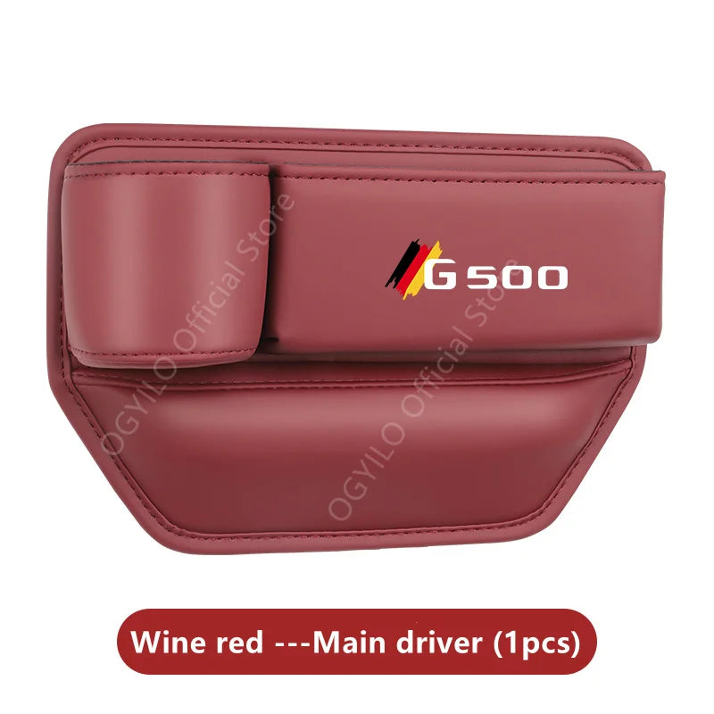 For Mercedes Benz G500 Car Seat Gap Filler Manager Leather Crevice Side Wallet Keys Card Phone Holder Storage Pocket