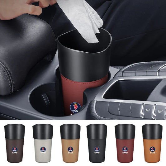 Car Trash Bin Console Rubbish Cans Storage Phone Holder Garbage Box For SAAB 9-3 9-5 93 9000 900 9-7 600 99 9-X 97X Turbo GT750
