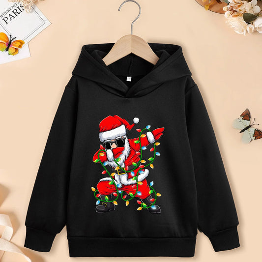Dabbing Santa Cute Stitch Hoodies Sweatshirts Hood Pullovers Clothing Child Girl Tops Kids Spring Coats Boys Hoodie