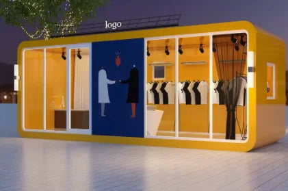 Prefab Container Sunroom Houses, Green Modular Tiny Box Shopping Booth, Mobile Prefab Glass Container House