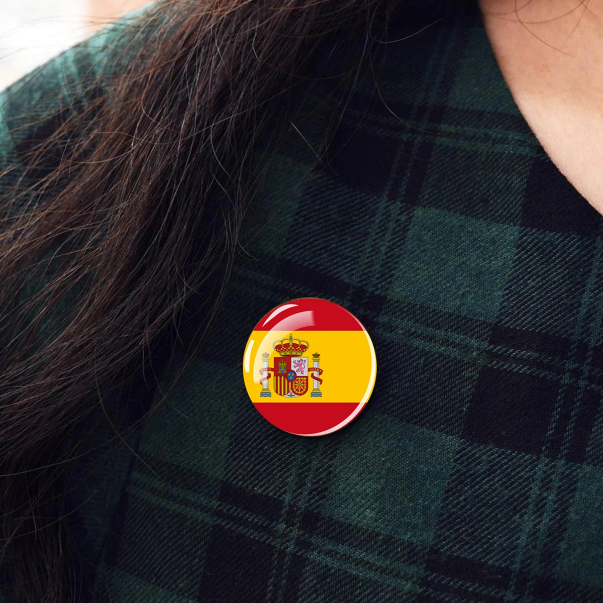 Europe National Flag Brooch Pins Albania Spain Italy France UK Germany Poland Flags Badge Patriot Gift