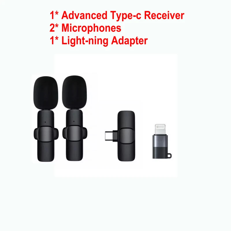 Wireless Lavalier Microphone Portable Audio Video Recording Mic For IPhone Android Mobile Phone Live Broadcast Game Microfonoe