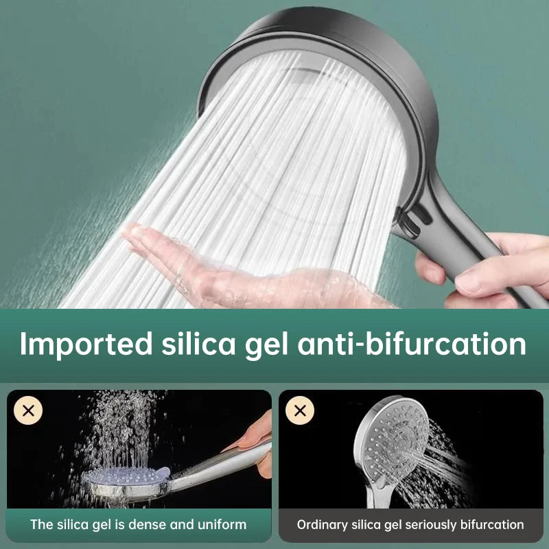 Musurjoy Bathroom Shower/Shower System Powerful Booster Spray Shower Head/5 Spout Modes/Large Panel Outlet