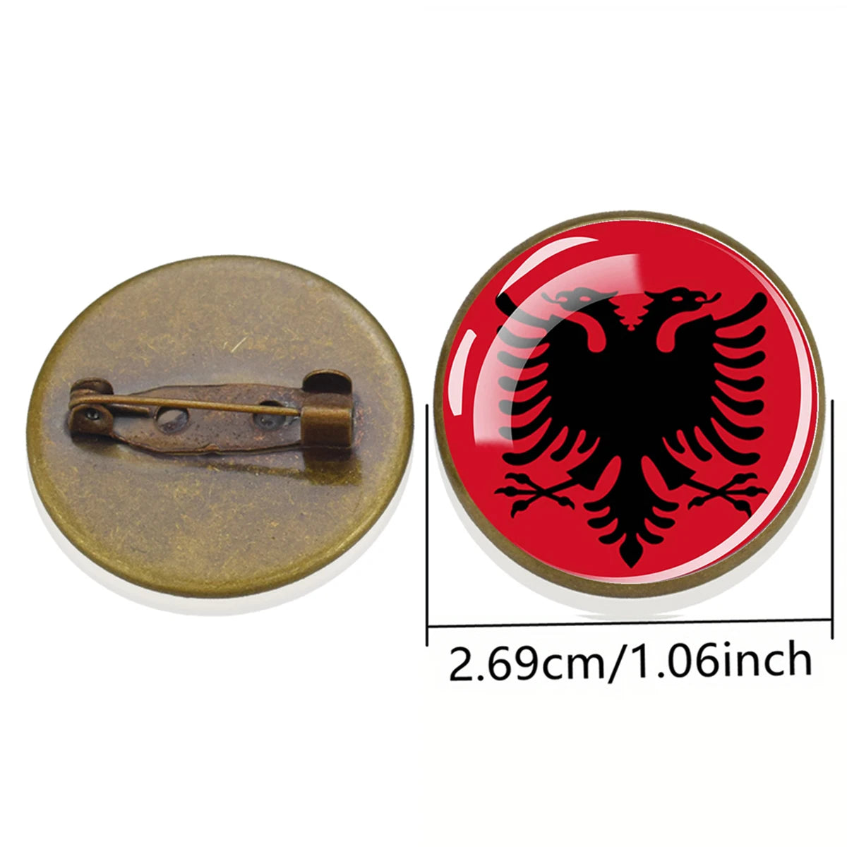 Europe National Flag Brooch Pins Albania Spain Italy France UK Germany Poland Flags Badge Patriot Gift