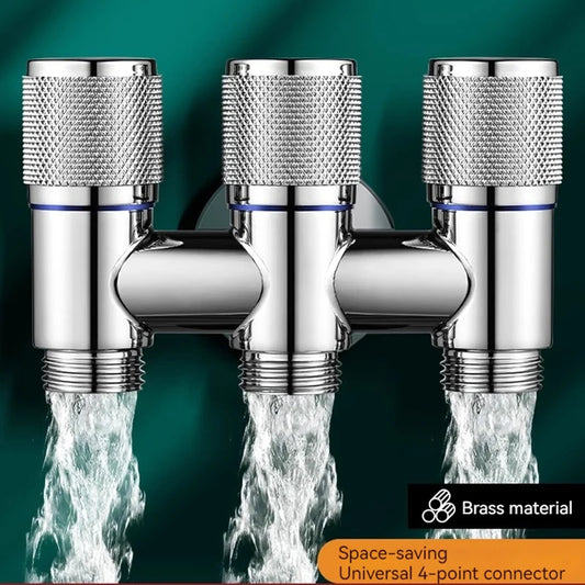 One Into Three Out of The Bathroom Balcony Kitchen Stainless Steel Inlet Valve Fittings Valve Toilet Fittings Bathroom Fittings
