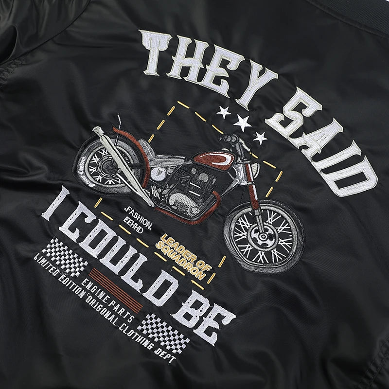 New men's bomber jacket spring and autumn original motorcycle embroidery letter coat fashion streetwear  outdoors men's clothing