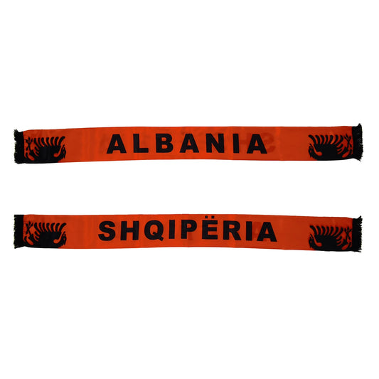 15x150cm  Double Side Printing Satin Football Soccer Fans Albania Scarf Silk flags  SHQIPERIA banner