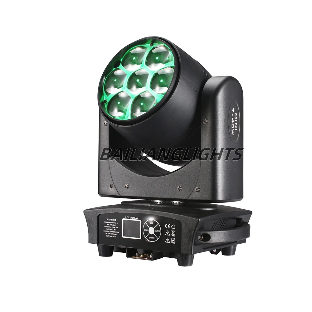 2PCS Lyre Sharpy LED Beam + Wash Mobile Lighting Equipment, DMX for NightClub, Dj Chang Party, Bar, 4 in1, Zoom, RGBW, 7x40W