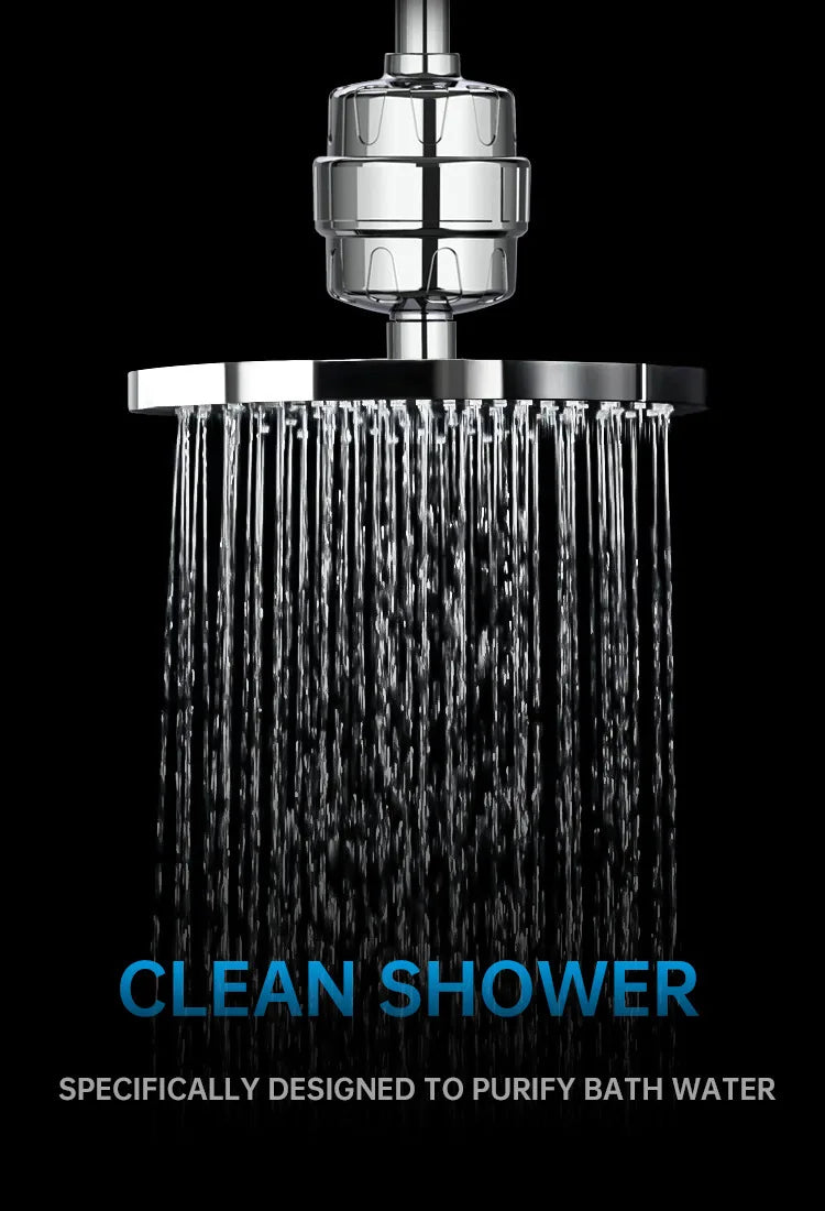 15 Stages Shower Water Filter Tap Water Remove Chlorine Heavy Metals Filtered Soften Hard Water Shower Head Filtration Purifier
