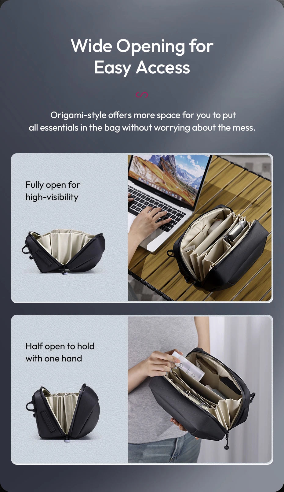 Ulanzi BT02 Storage Bag for Travel for ID Card Phone Makeup brush Charger Mouse Passport Toiletry Bag Polyester Waterproof Bag