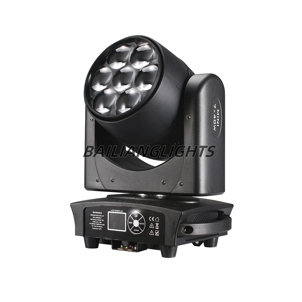 2PCS Lyre Sharpy LED Beam + Wash Mobile Lighting Equipment, DMX for NightClub, Dj Chang Party, Bar, 4 in1, Zoom, RGBW, 7x40W