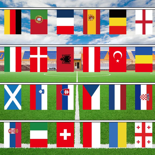 xvggdg  24/100   Euro Countries cup   14x21cm  National banner String Flag Countries Around The World Nations Flag For Party