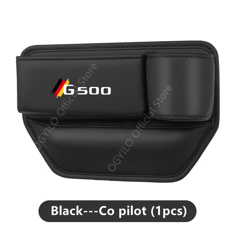 For Mercedes Benz G500 Car Seat Gap Filler Manager Leather Crevice Side Wallet Keys Card Phone Holder Storage Pocket