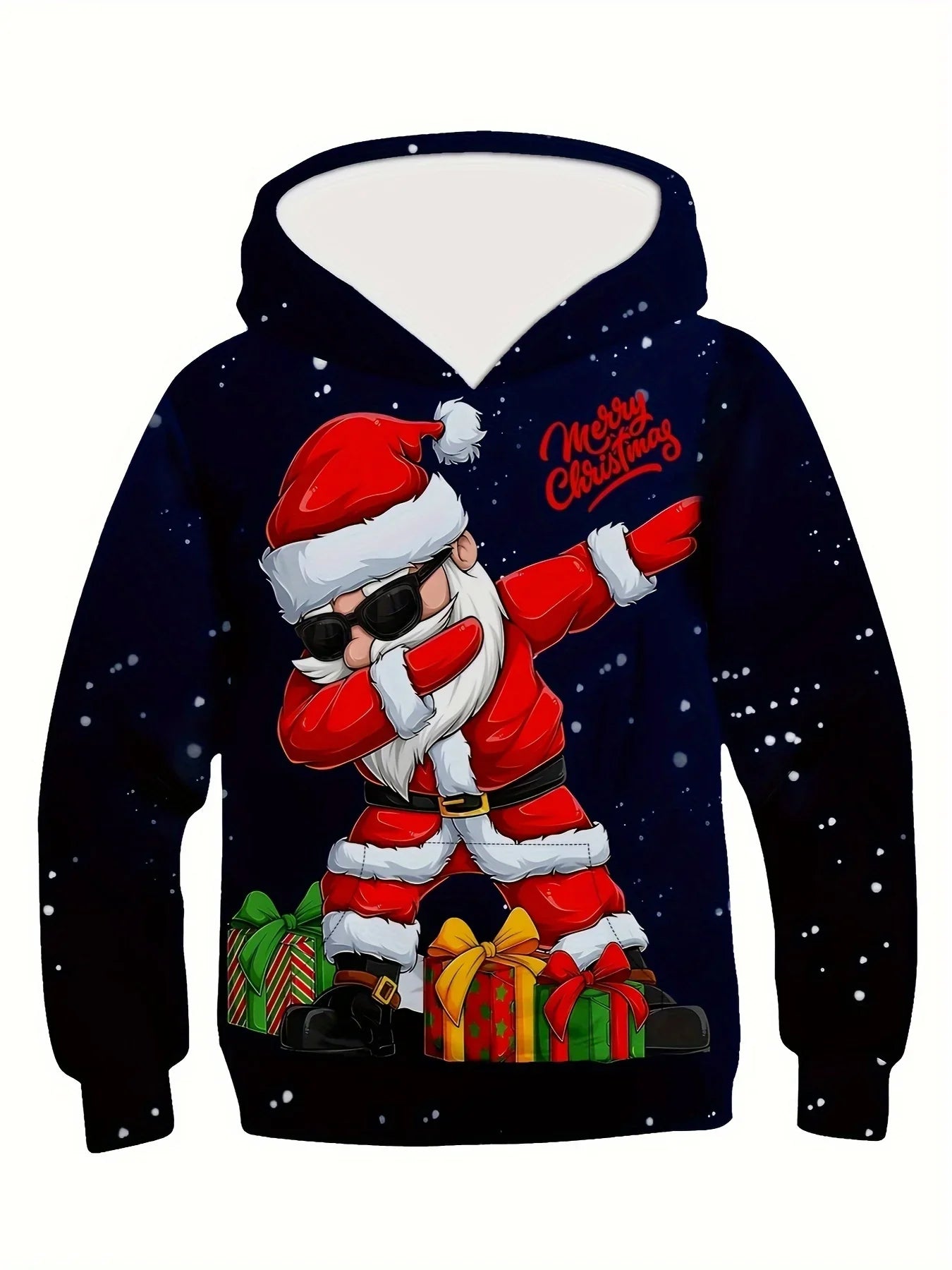 3D Printed Funny Pattern Hoodies Christmas Cool Dancing Santa Long Sleeve Loose Kids Casual Novelty Sweatshirts Autumn Winter