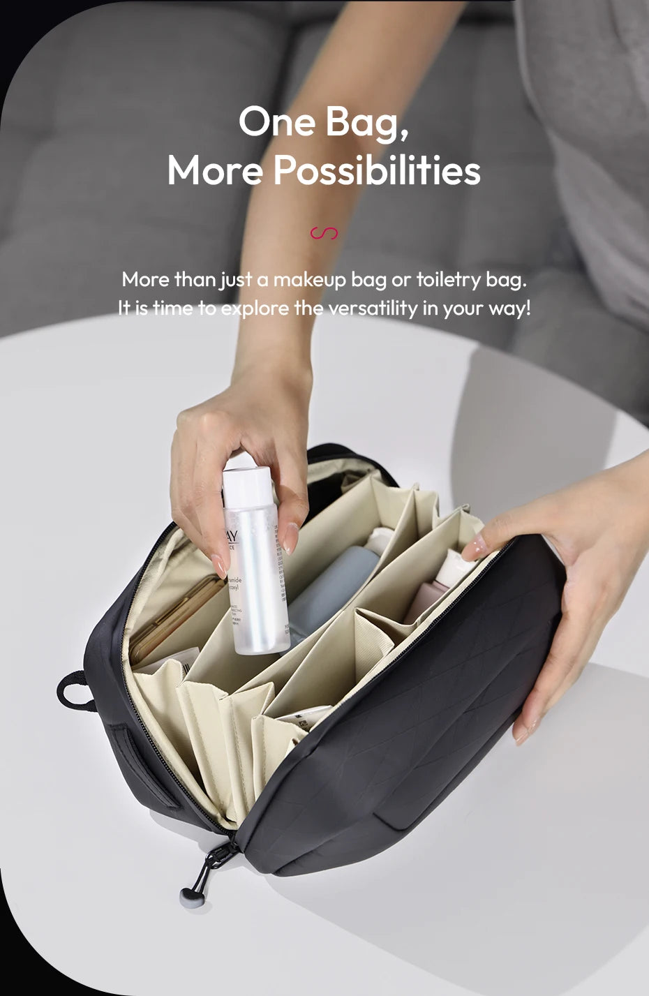 Ulanzi BT02 Storage Bag for Travel for ID Card Phone Makeup brush Charger Mouse Passport Toiletry Bag Polyester Waterproof Bag