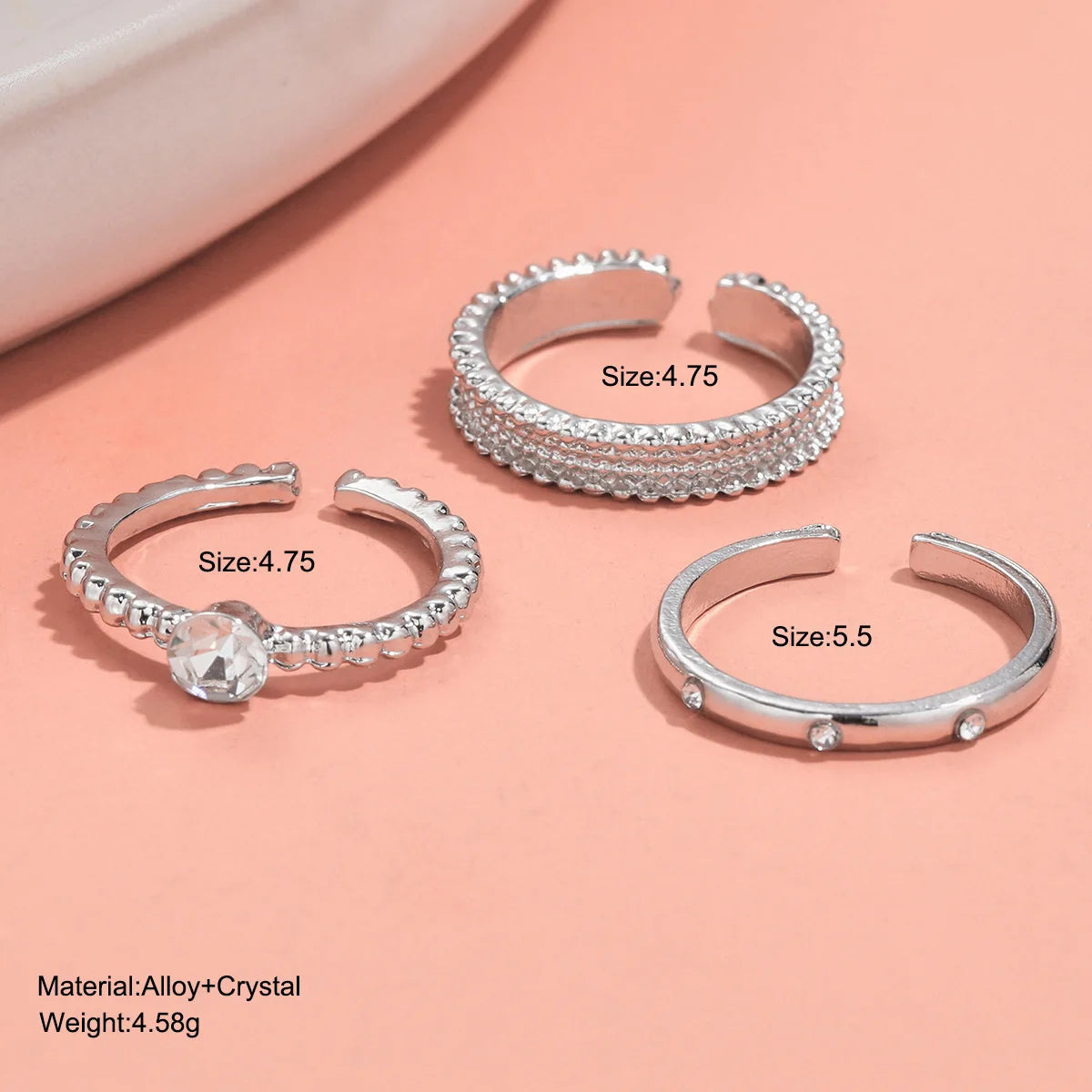 Fashion Creative Hollow Irregular Opening Rings New Minimalist Silver Color Geometric Punk Rings for Women Party Jewelry Gifts